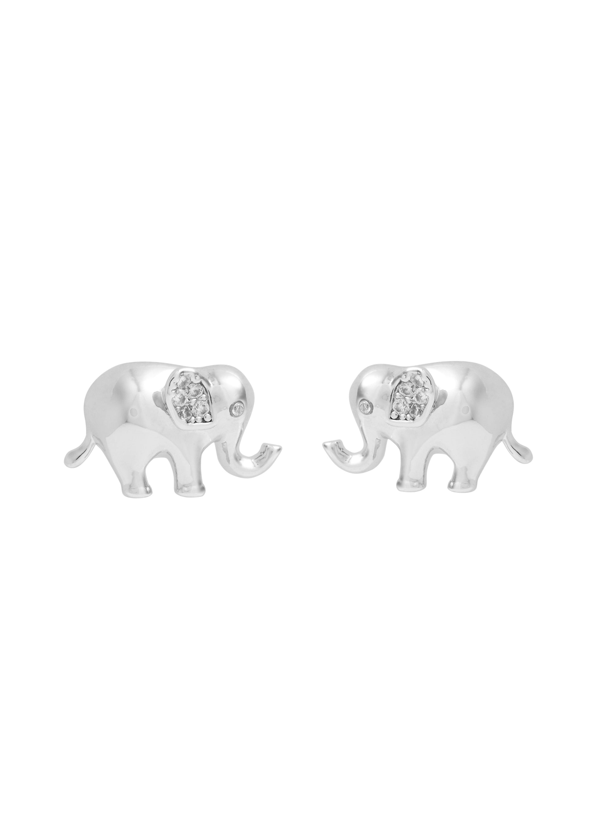 Precious Elephant silver-plated stud earrings