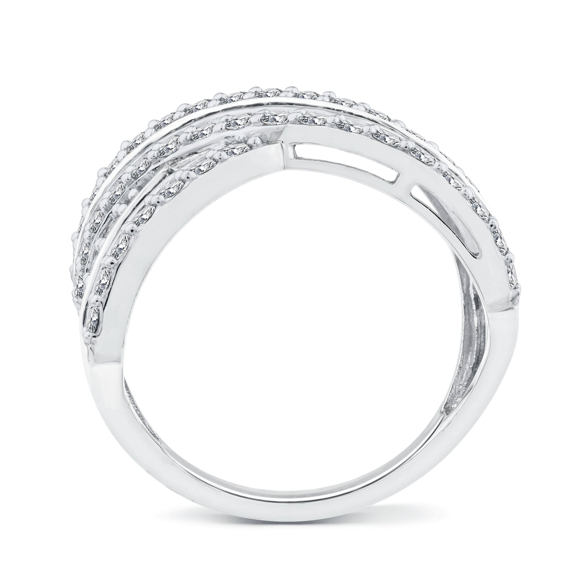 Diamond Crossover Band in 10K White Gold (2 ct. tw.)
