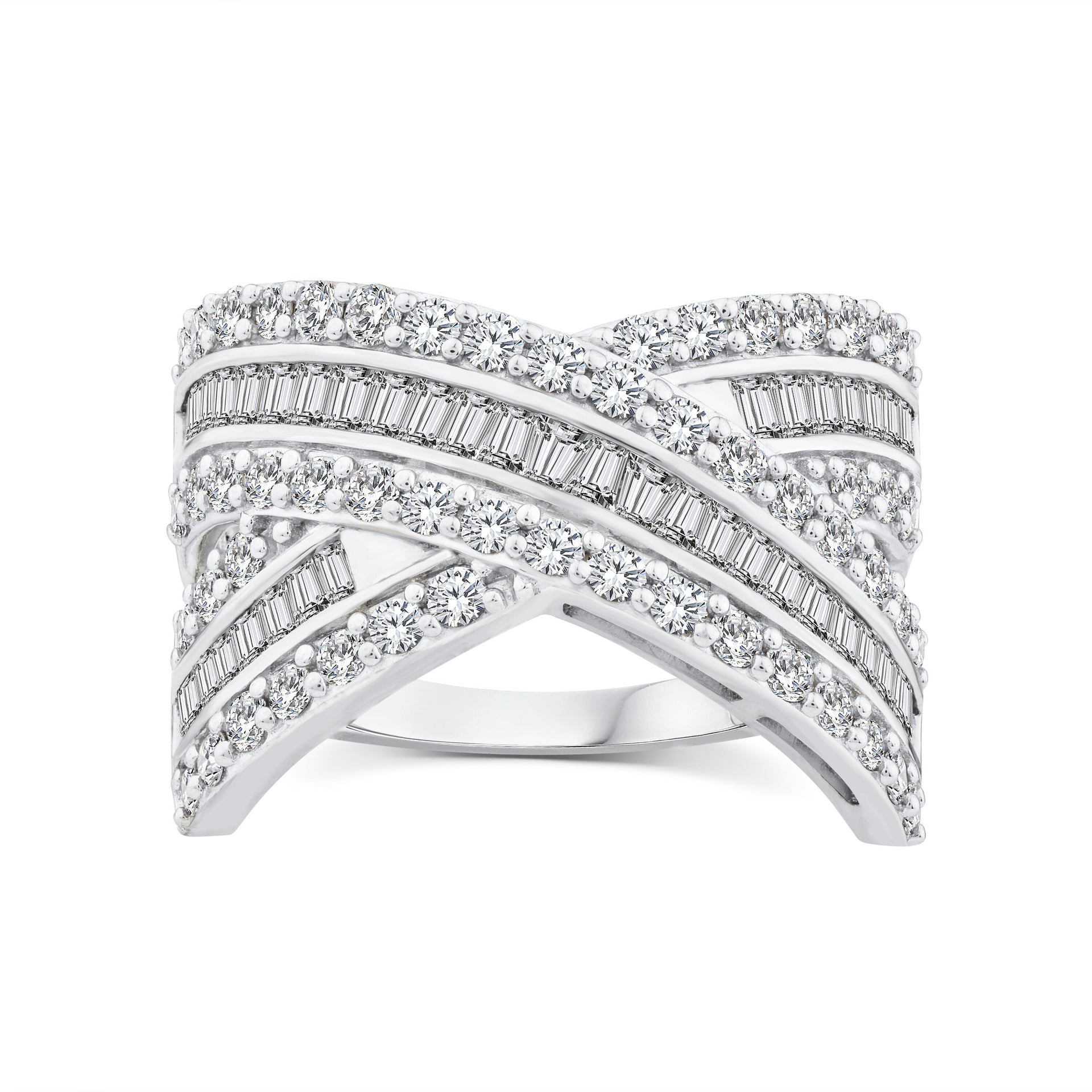 Diamond Crossover Band in 10K White Gold (2 ct. tw.)