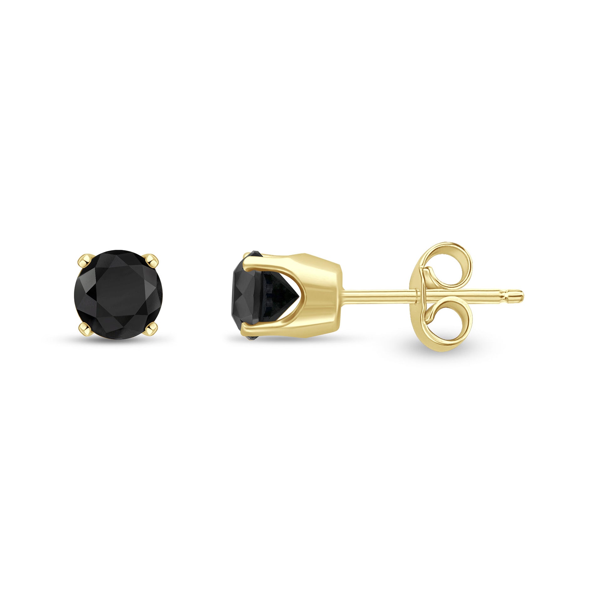 Black Diamond Stud Earrings in 14K Yellow Gold (1/2 ct. tw.)