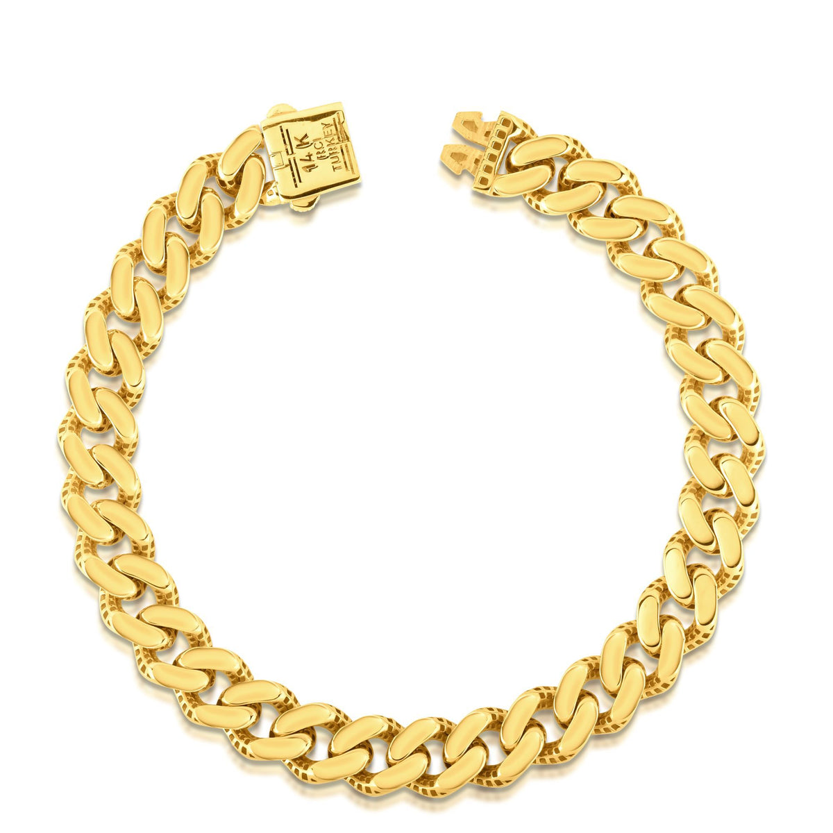 Miami Cuban Diamond-Cut Bracelet in 14K Yellow Gold, 9.5MM