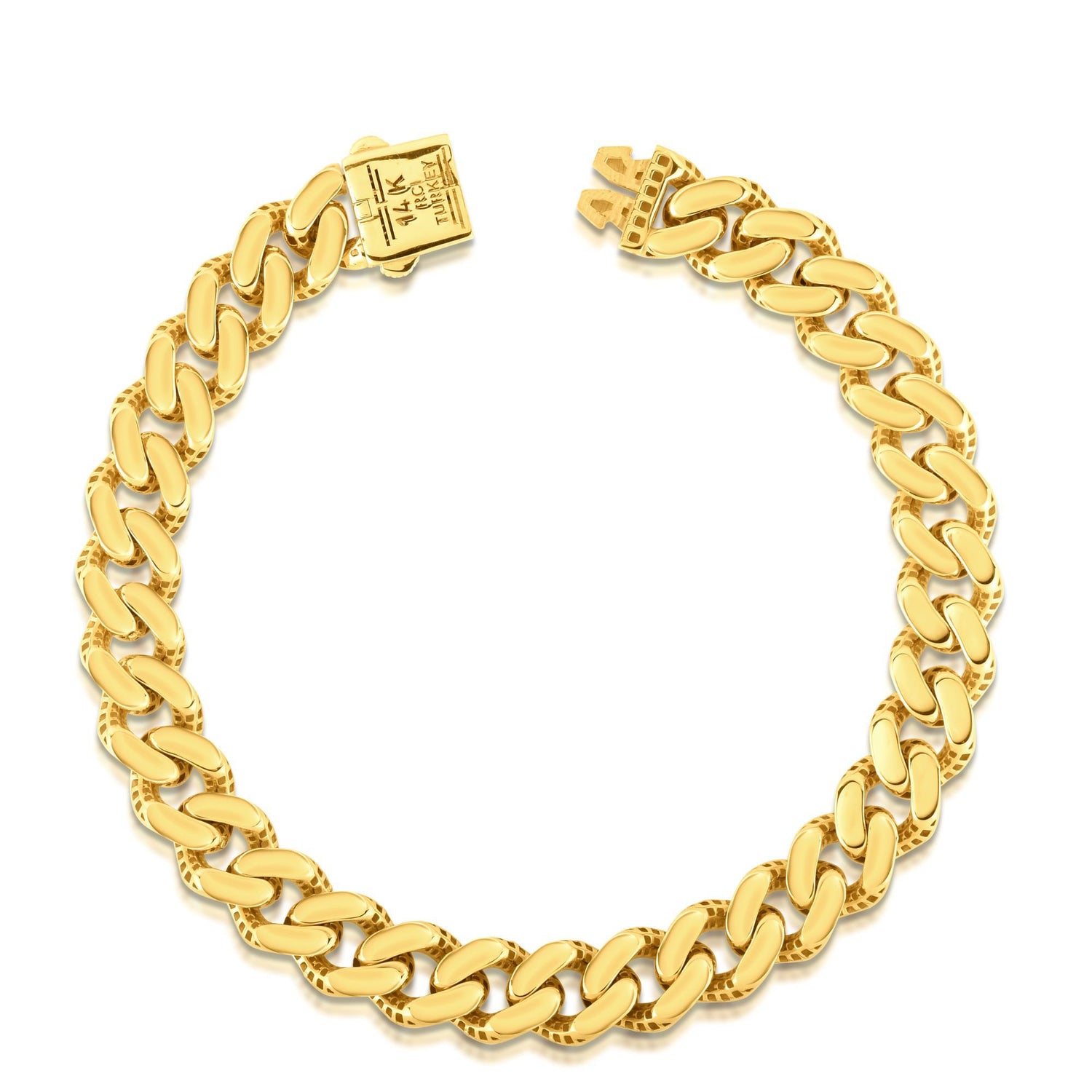Miami Cuban Diamond-Cut Bracelet in 14K Yellow Gold, 9.5MM