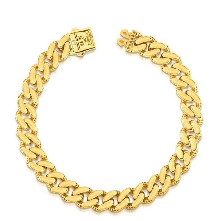 Miami Cuban Diamond-Cut Bracelet in 14K Yellow Gold, 9.5MM