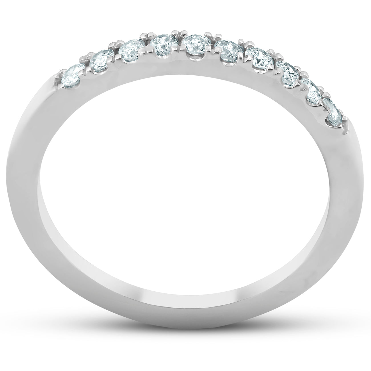 1/4 Ct Diamond Wedding Ring 10K White Gold Womens Stackable Anniversary Band