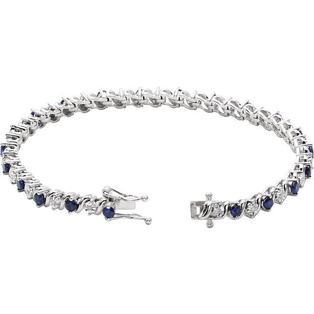 1.10Ct Lab-grown and Natural Diamond Bracelet in 14K White Gold