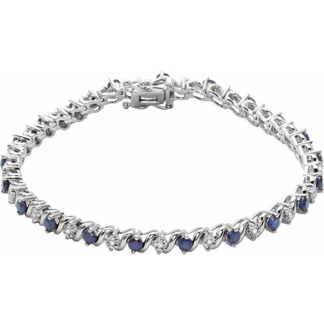 1.10Ct Lab-grown and Natural Diamond Bracelet in 14K White Gold