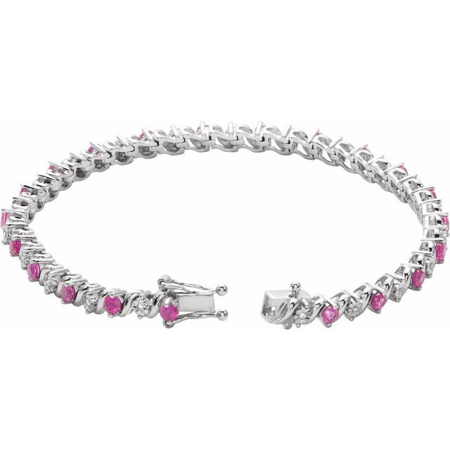 1.10Ct Lab-grown and Natural Diamond Bracelet in 14K White Gold