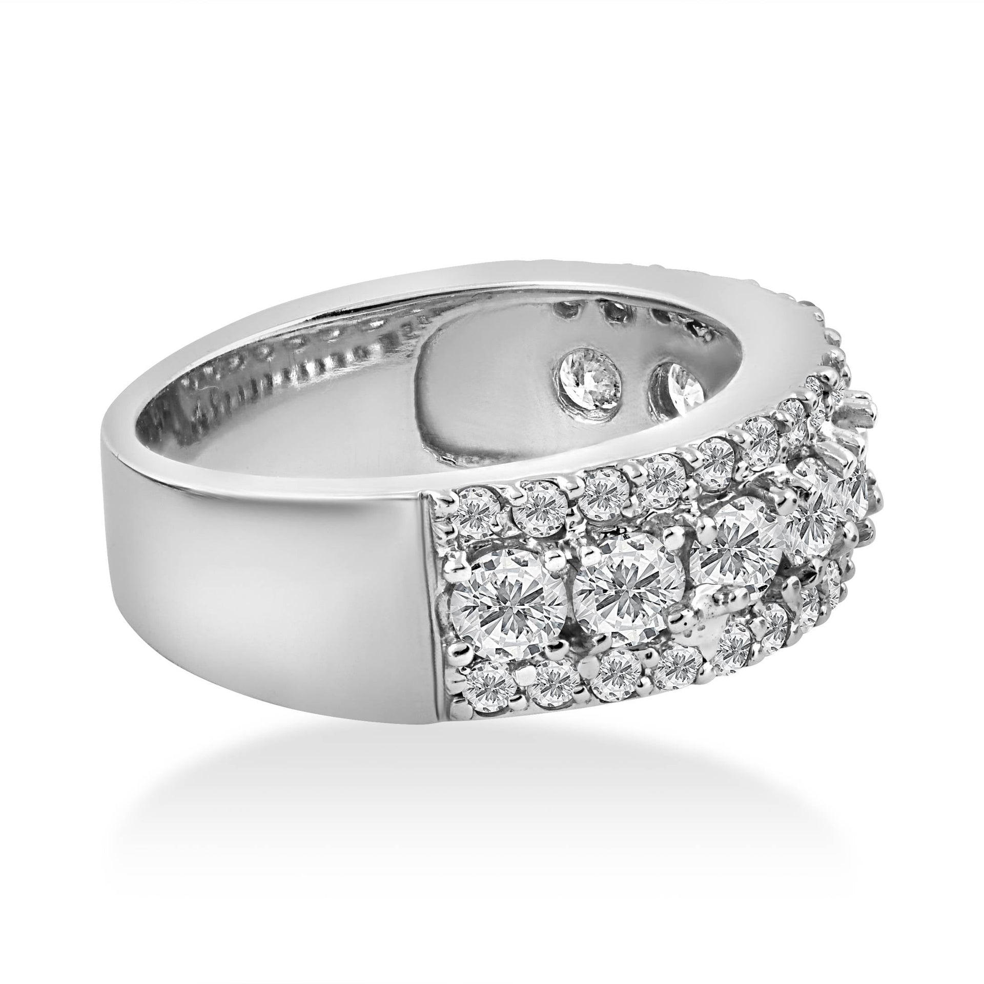 1 1/2 CT Diamond Wedding Ring Women's Anniversary Band 14k White Gold
