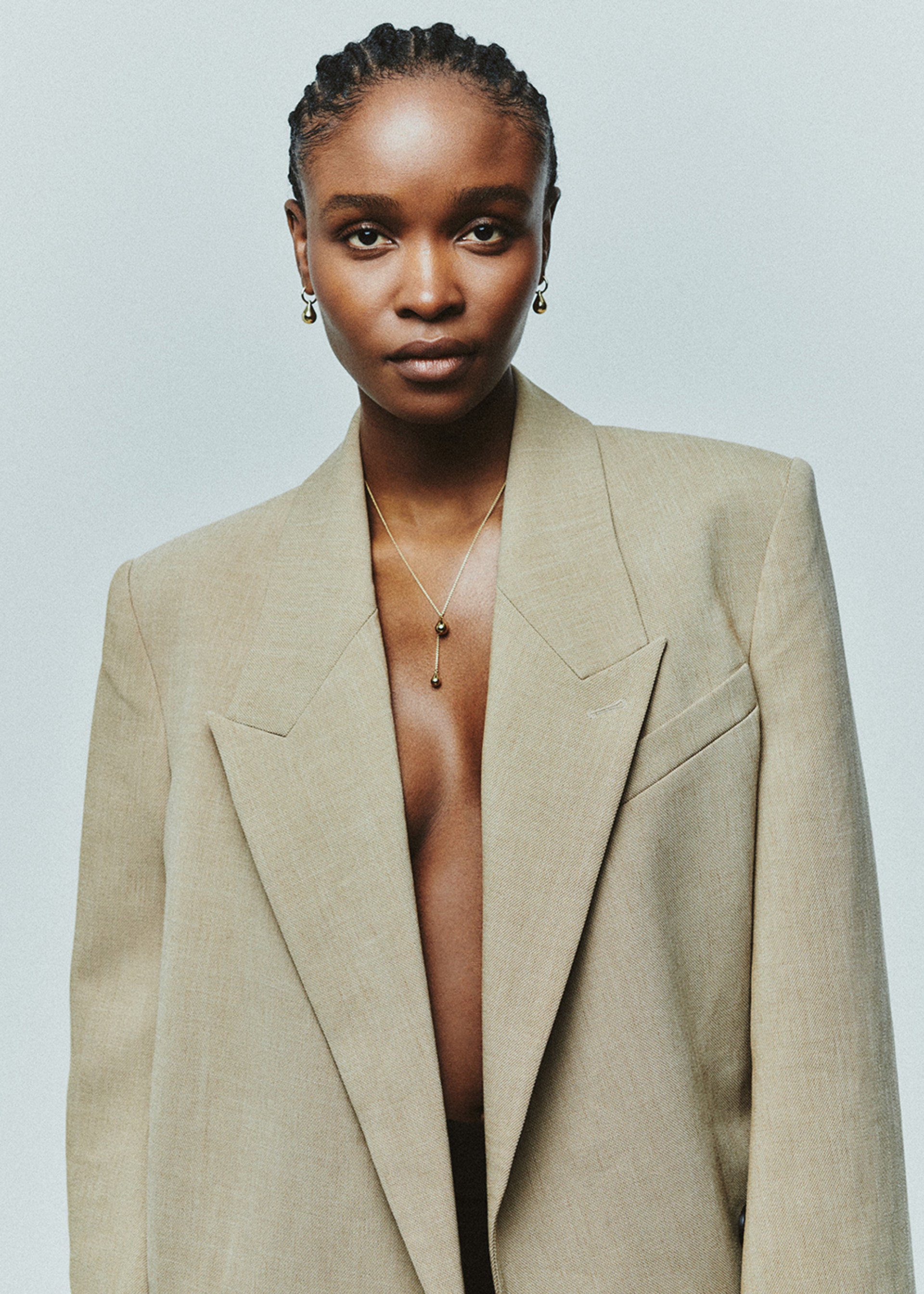 Lariat Pebble 14kt gold vermeil necklace