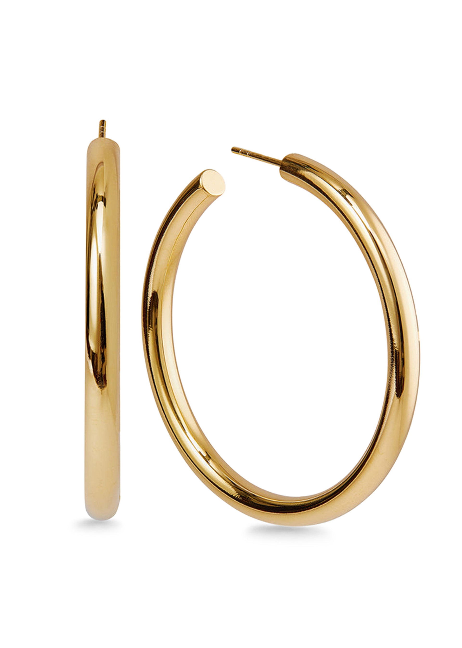 Chunky large 14kt gold vermeil hoop earrings