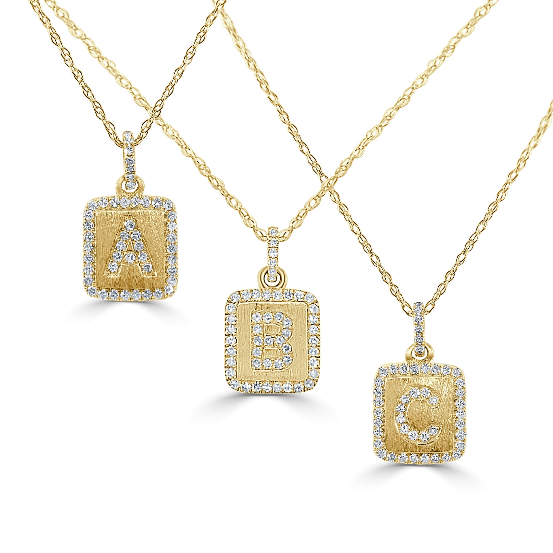 14k Gold & Diamond Initial Necklace