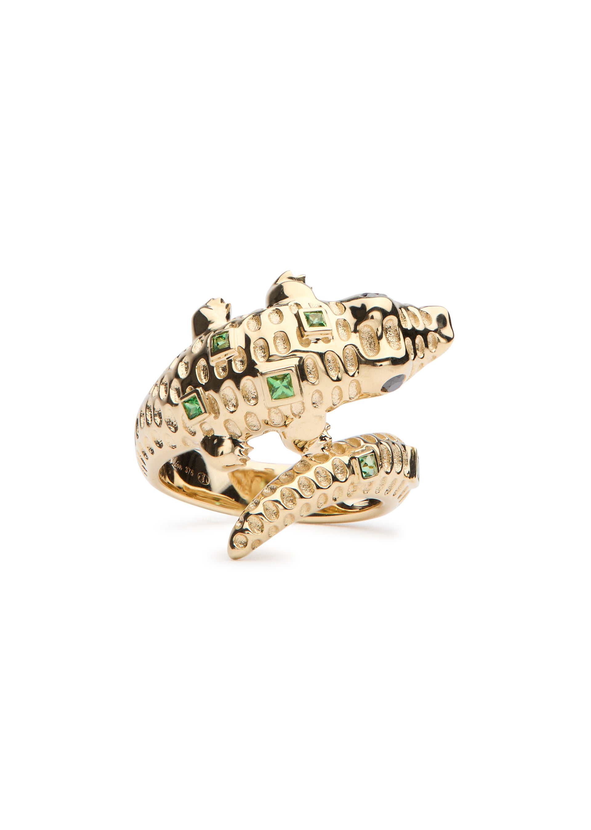 Crocodile 9kt gold ring