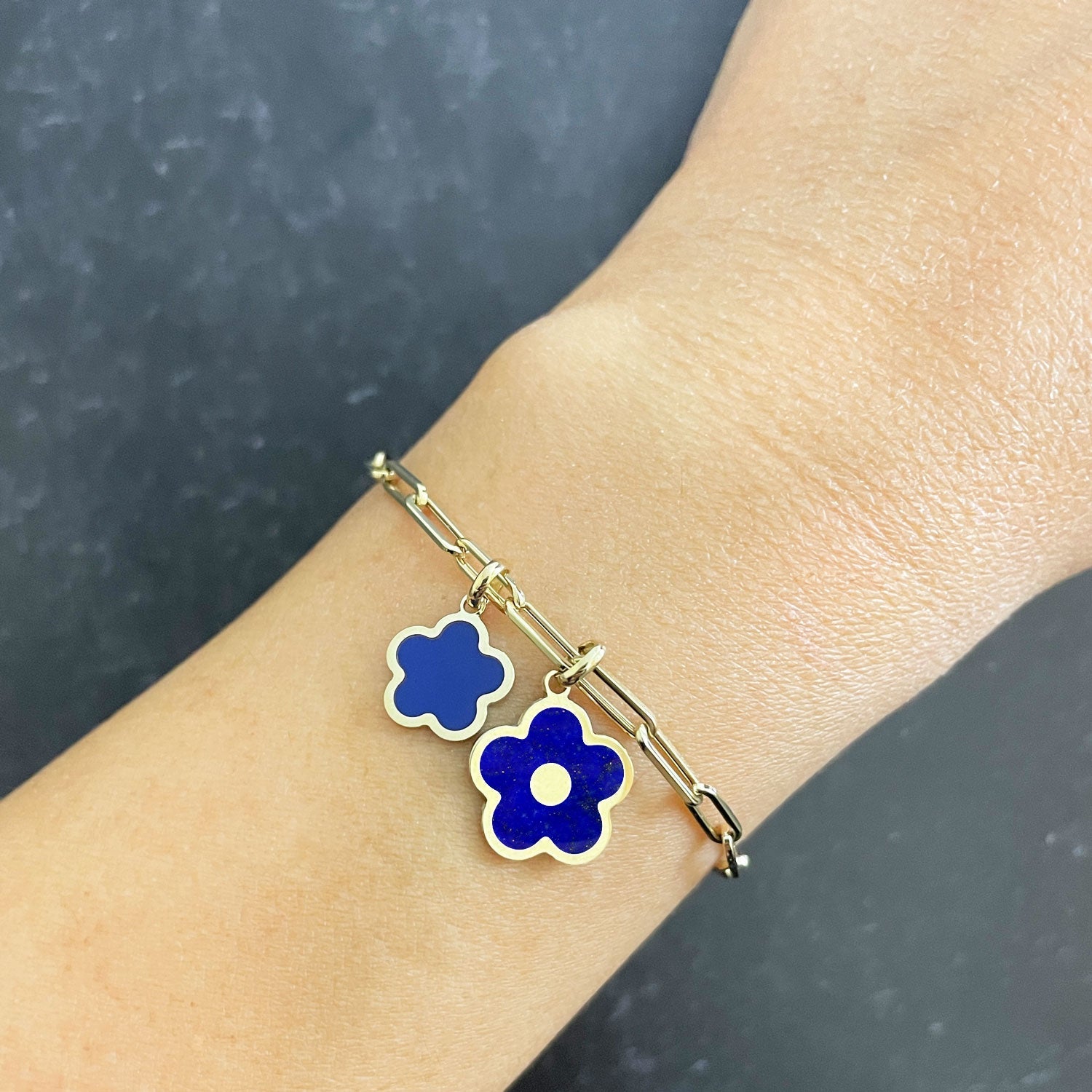 Lapis Cherry Blossom Charm