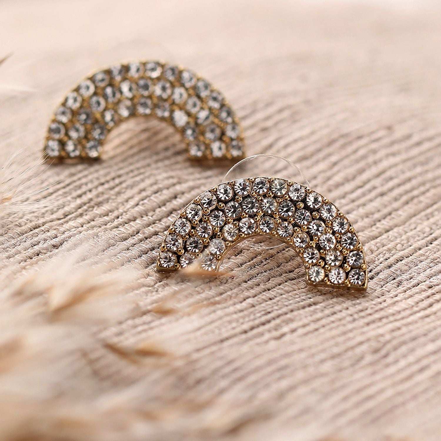 Silver Color Gold Plated Party Designer Stone Stud For Women's