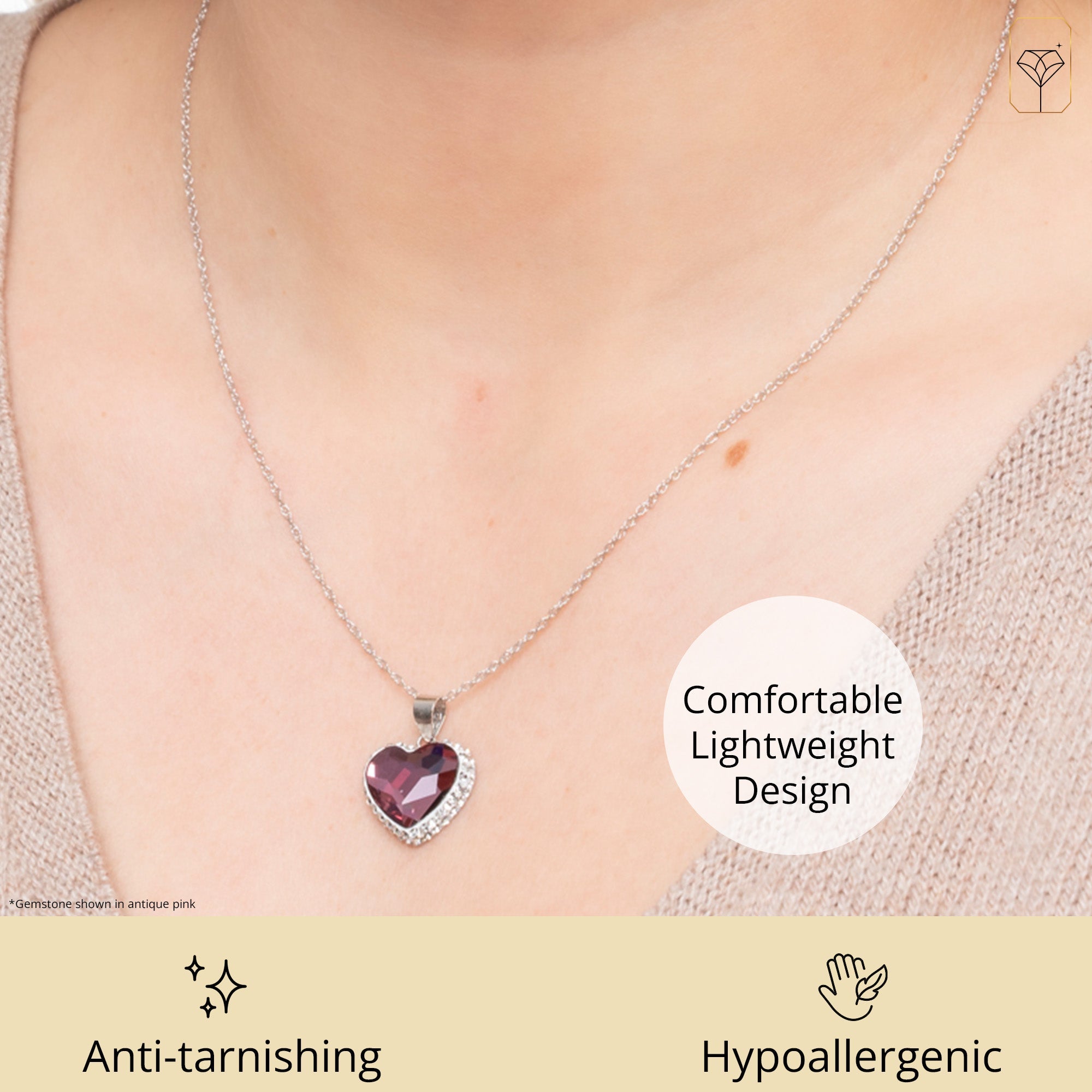 Sterling Silver Blue and White Swarovski Crystal Heart Pendant