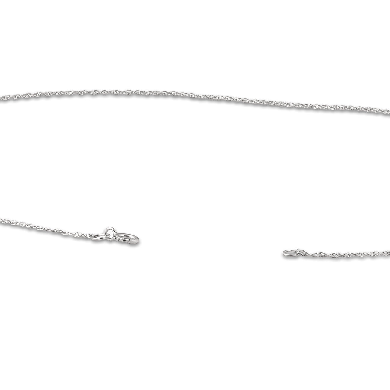 Solid 14k White Gold 18' Chain With Spring Ring
