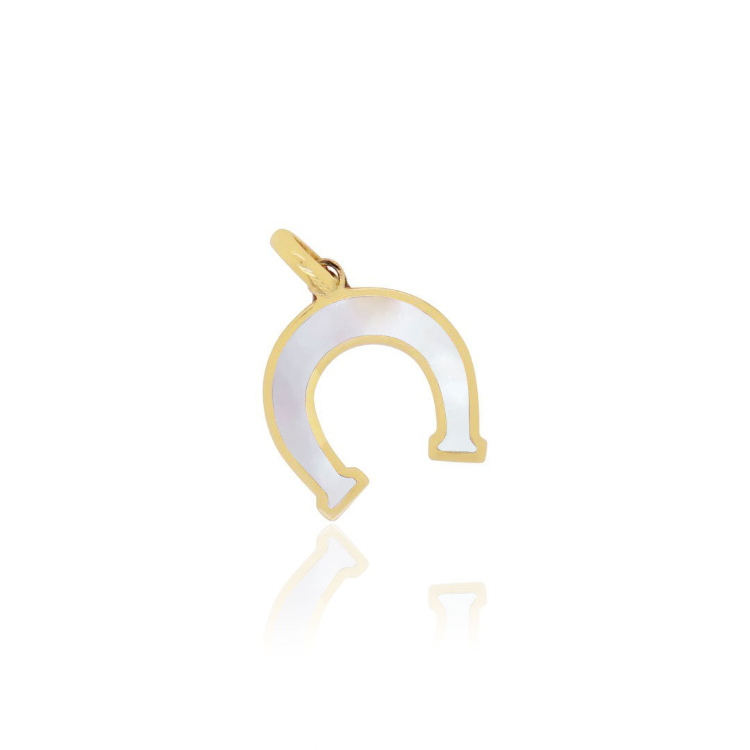 Mother Of Pearl Horseshoe Charm 12 Mm