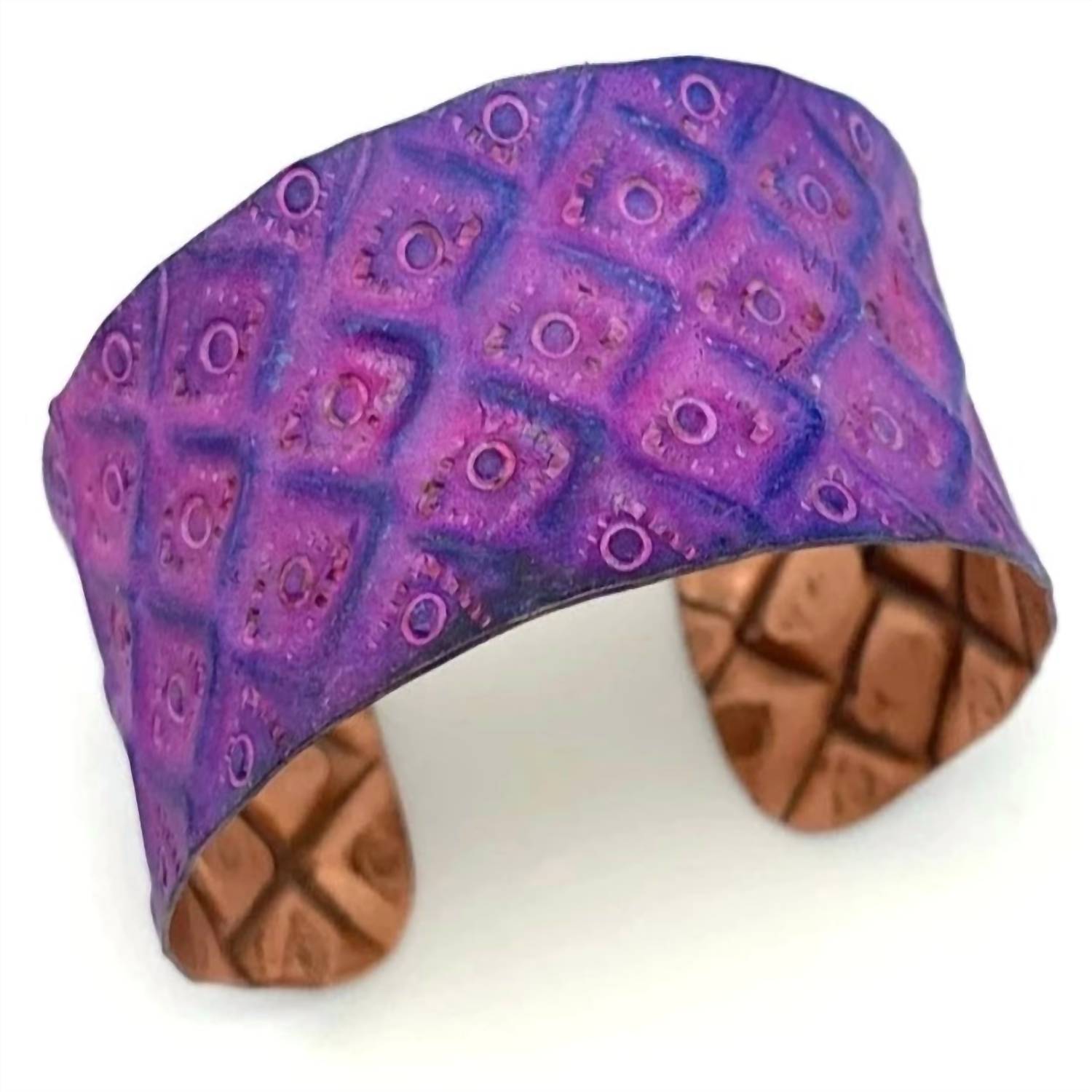 Women's Geo Copper Bracelet in Purple