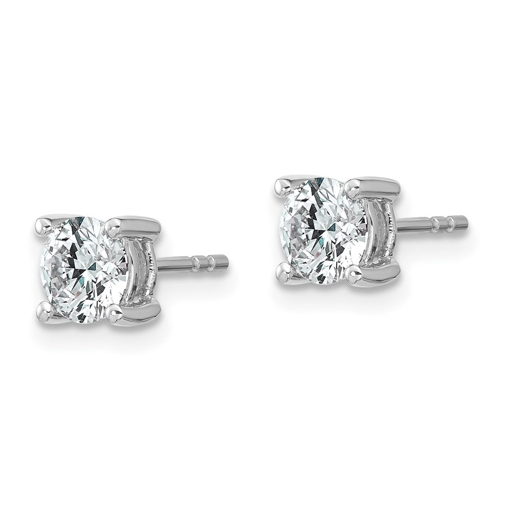 14k White Gold 1 1/10 CT Round Lab Grown Diamond Stud Earrings VS Clarity G-H Color