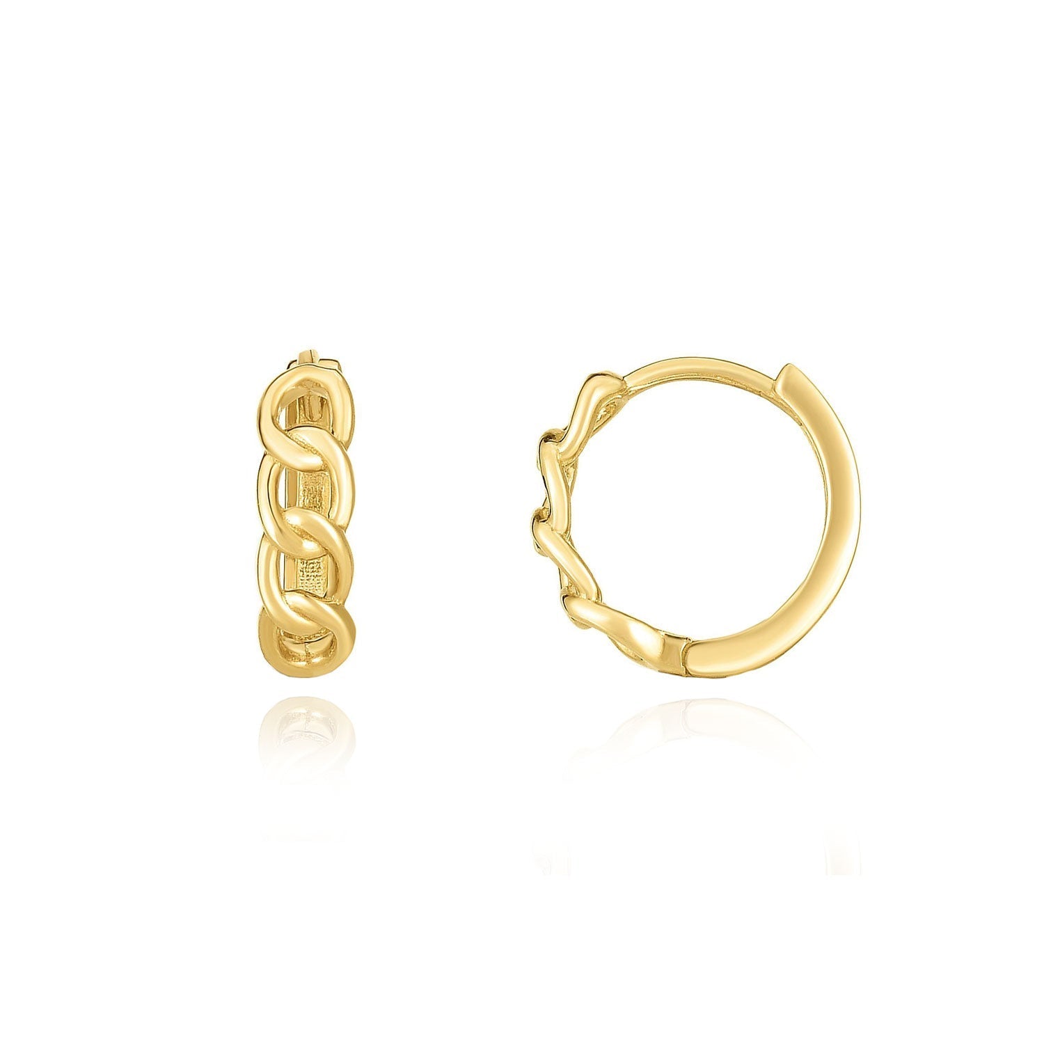 Curb Huggie Hoop Earrings