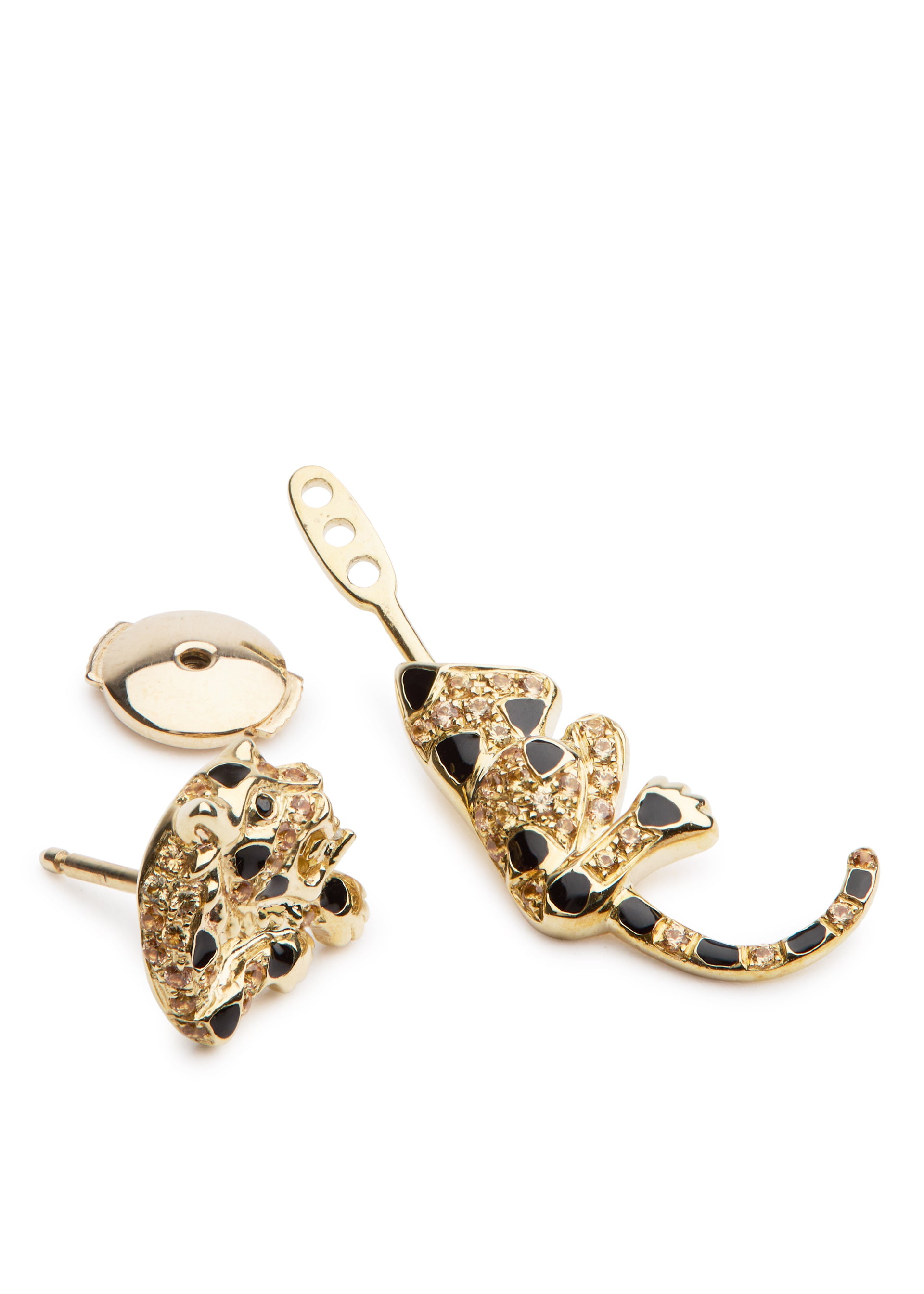 Puce & Dessous leopard 9kt gold single earring