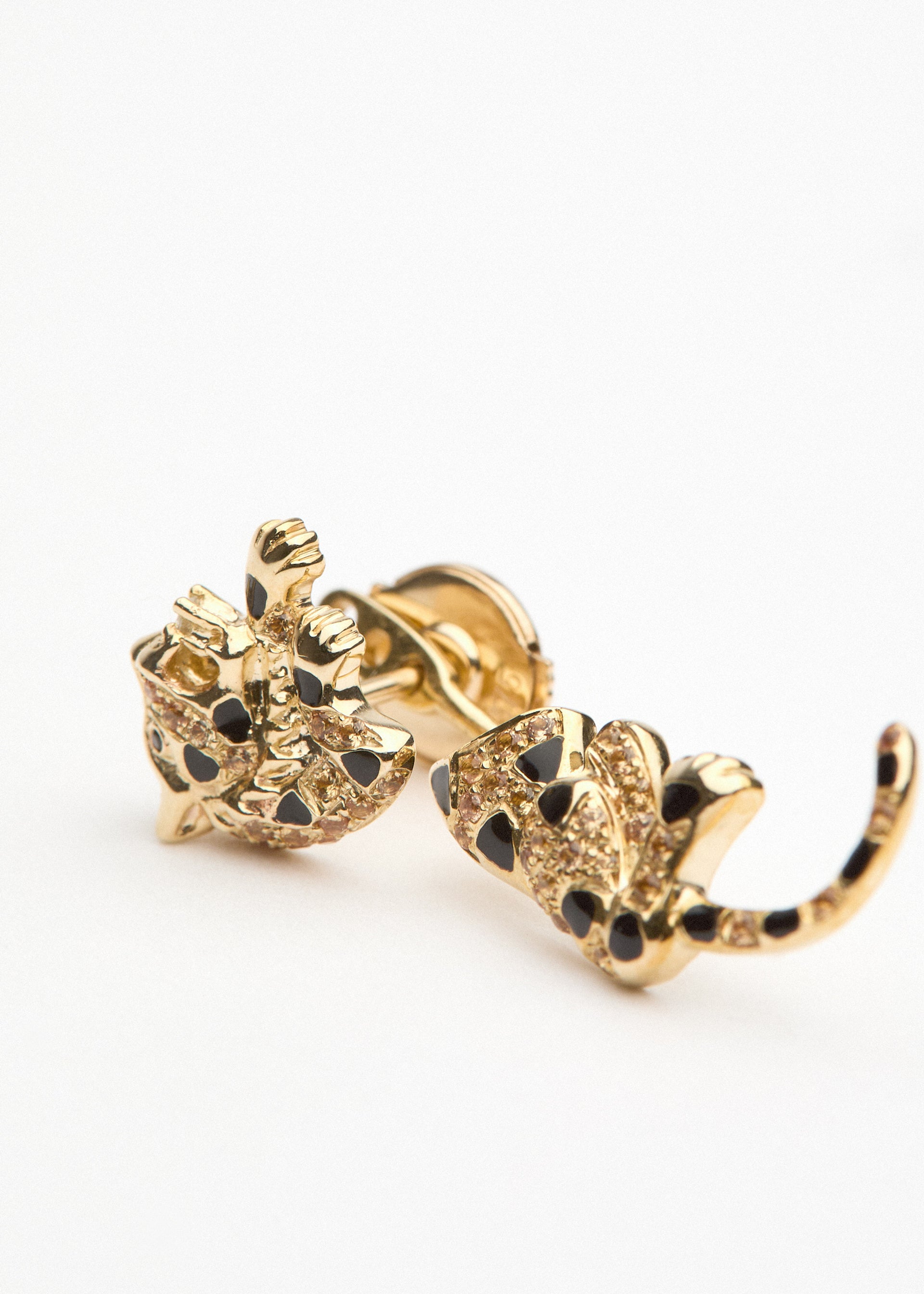 Puce & Dessous leopard 9kt gold single earring