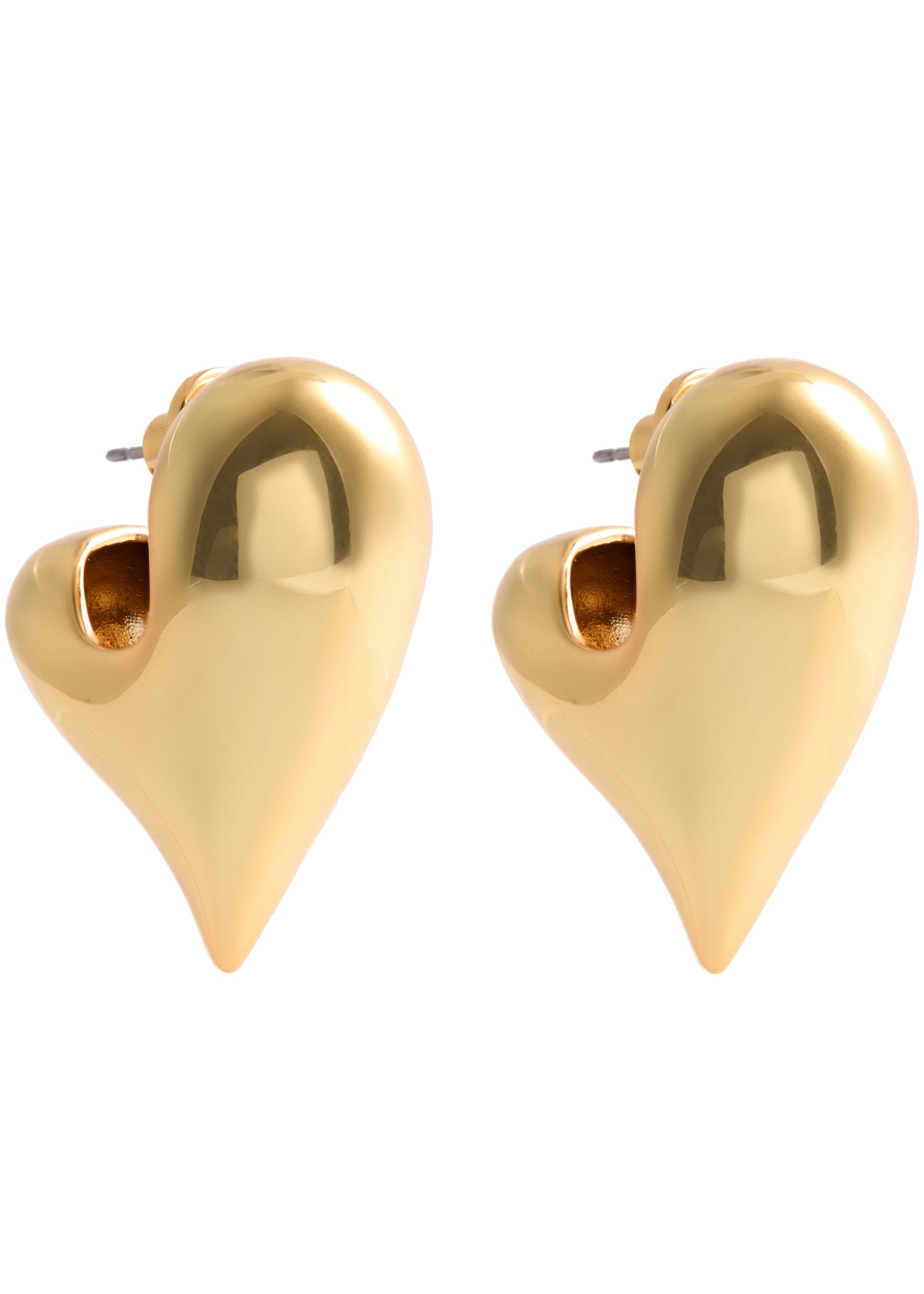 Art Heart Puff 14kt gold-dipped hoop earrings