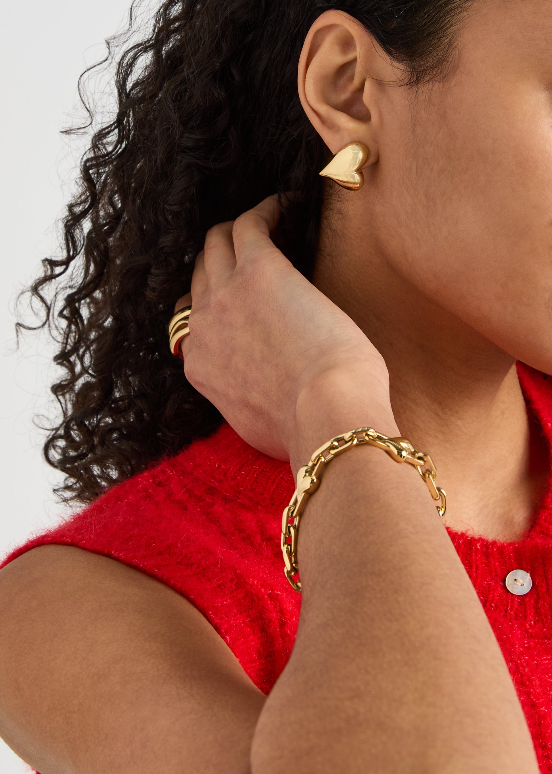 Art Heart 14kt gold-dipped stud earrings