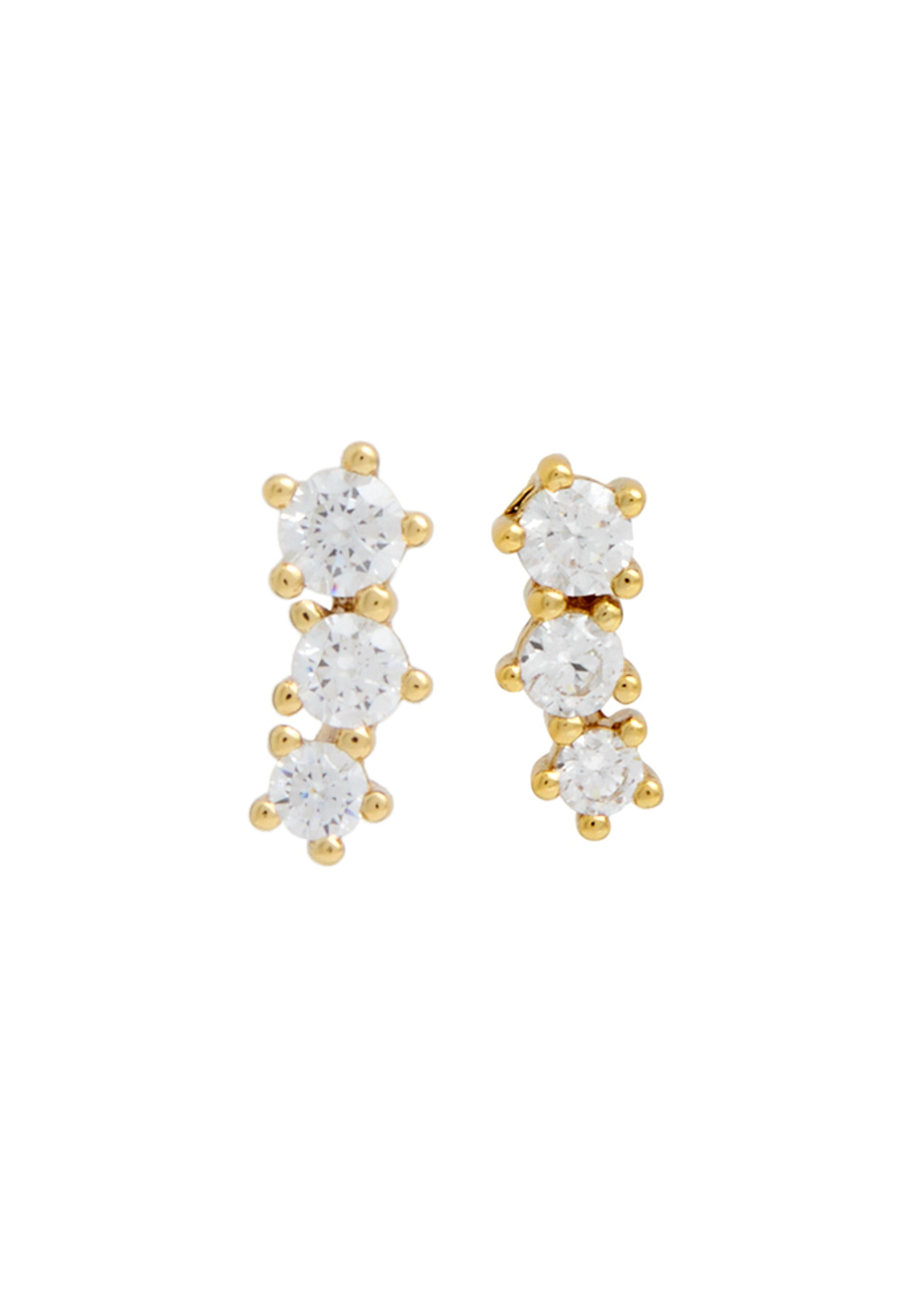 Glimmer Crystal Climber 18kt gold-plated stud earrings