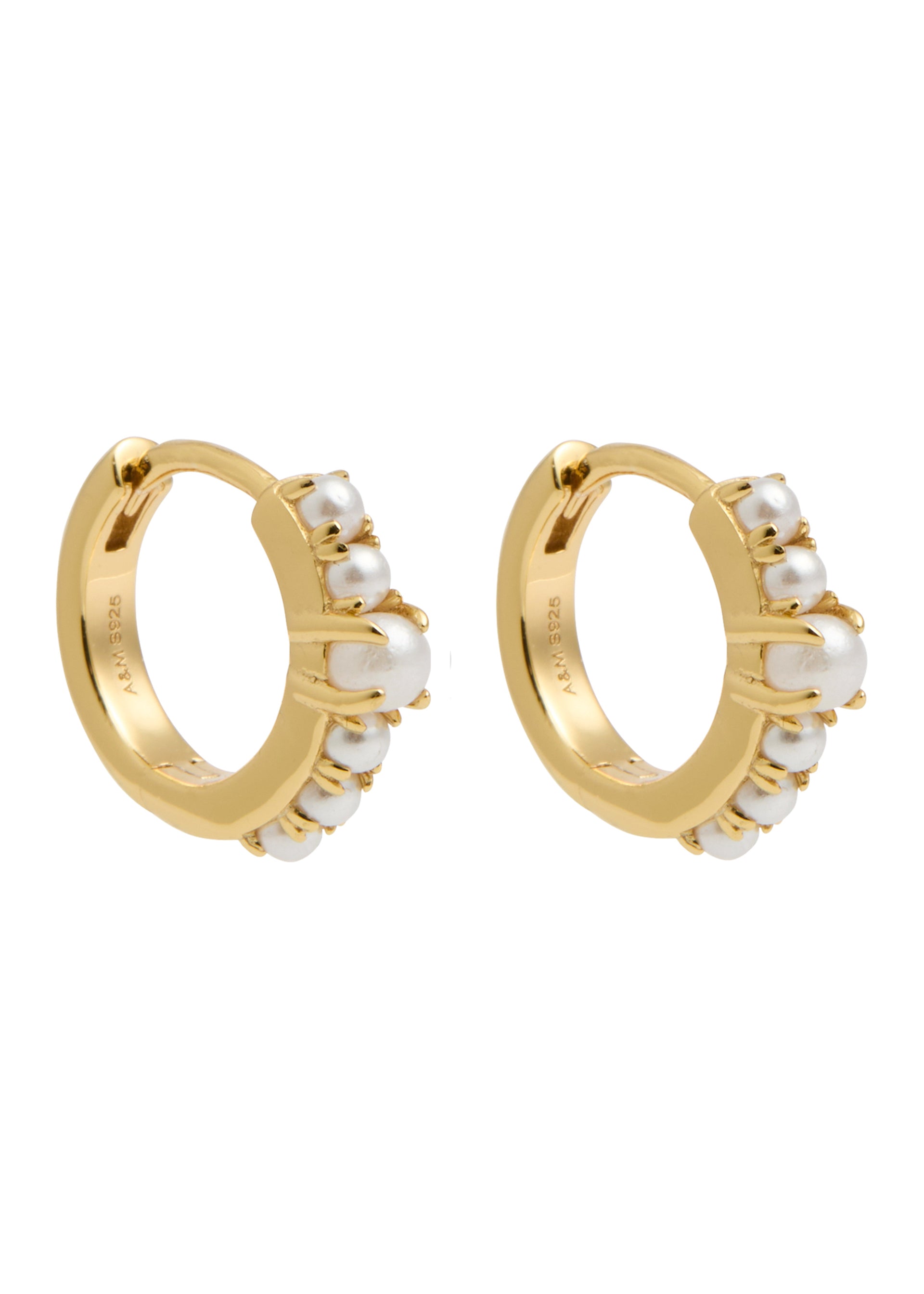 Radiant Pearl 18kt gold-plated hoop earrings