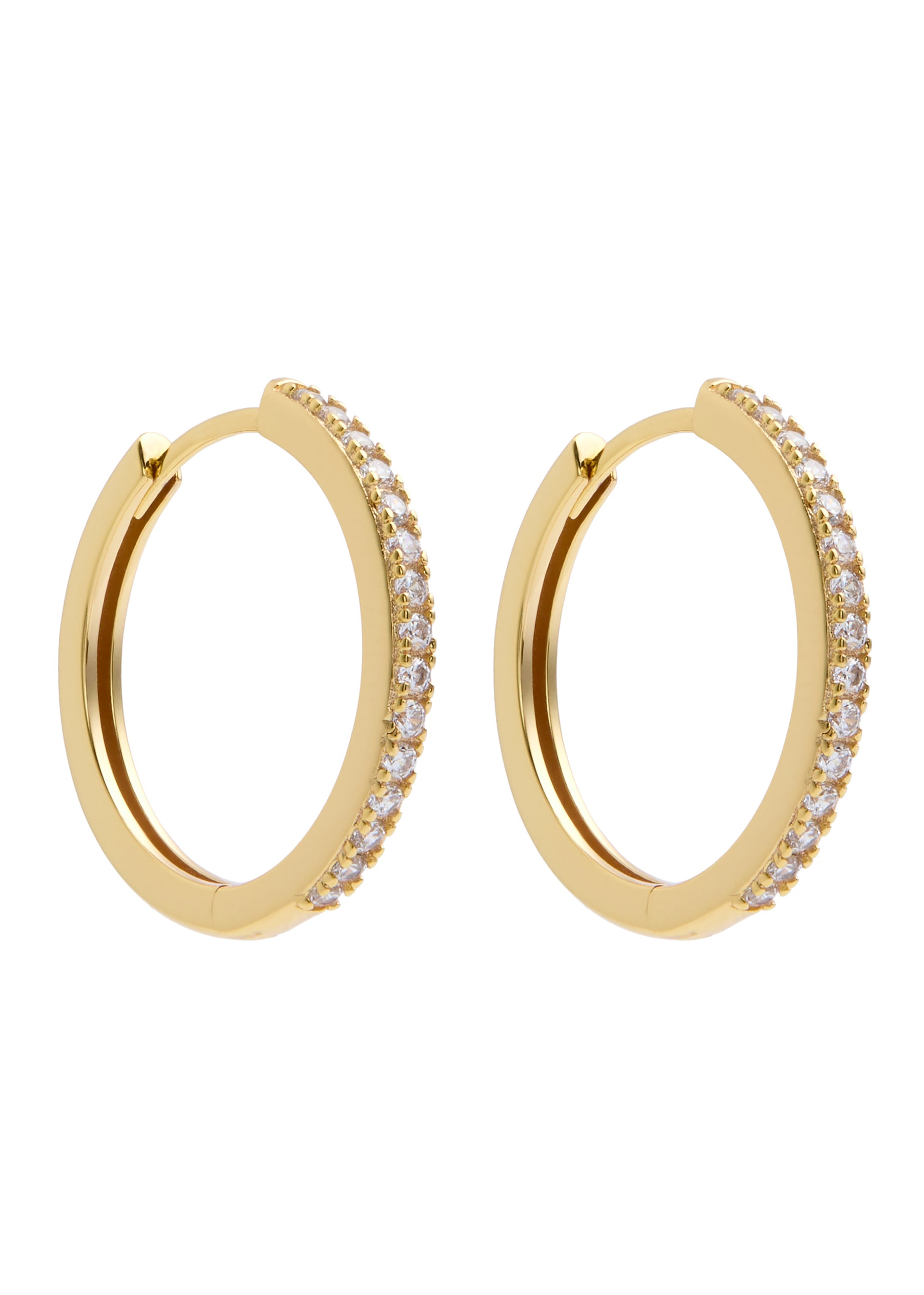 Essential Crystal Medium 18kt gold-plated hoop earrings