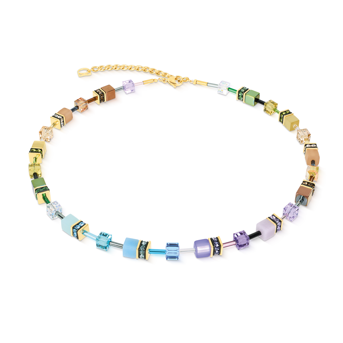 GeoCUBE® Iconic Necklace Multicolor Boho Gold