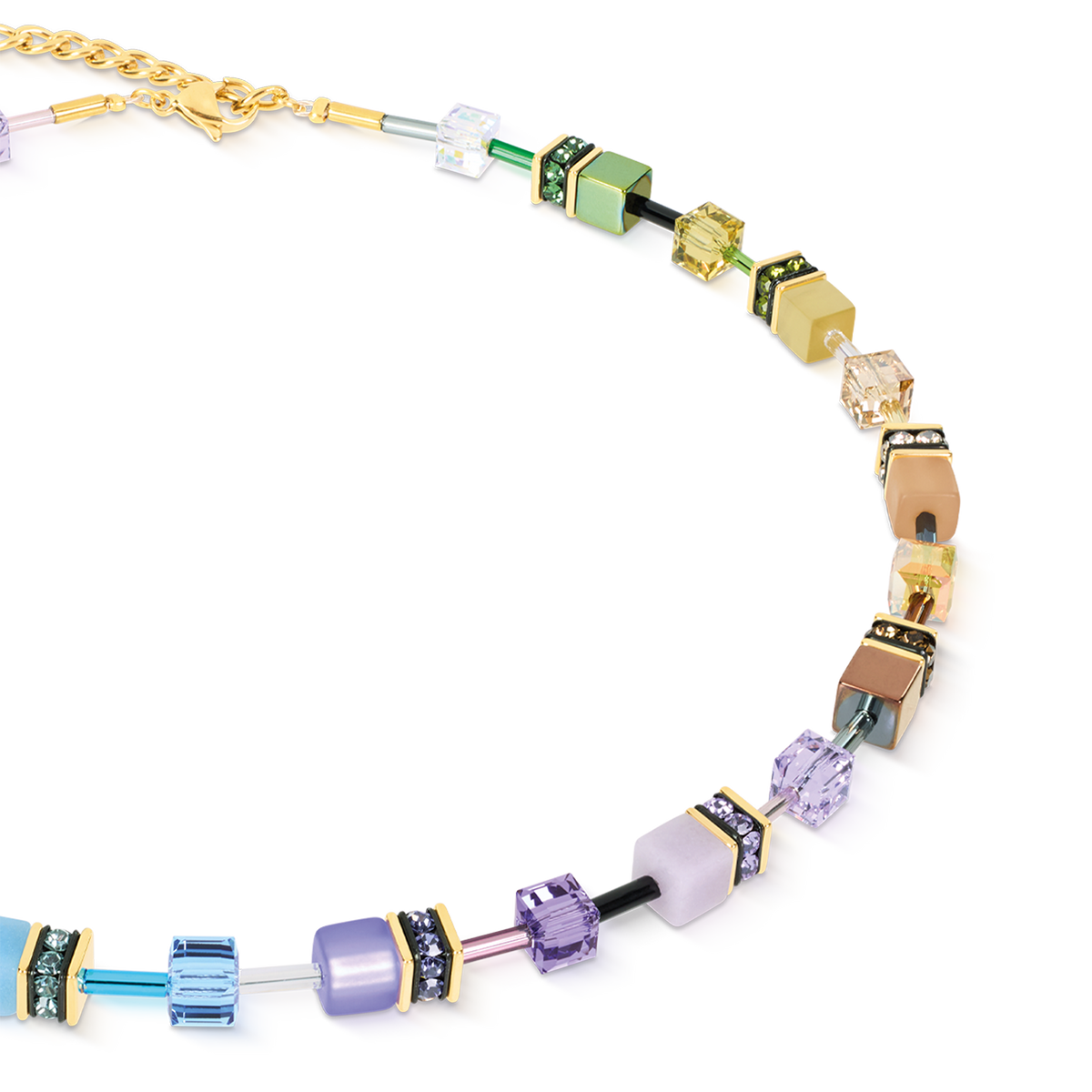 GeoCUBE® Iconic Necklace Multicolor Boho Gold
