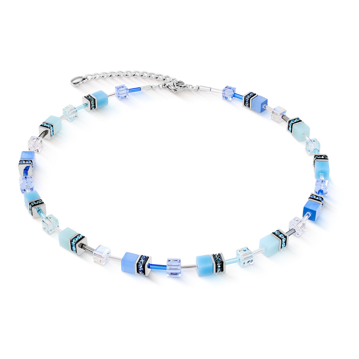 GeoCUBE® Iconic necklace aqua-blue