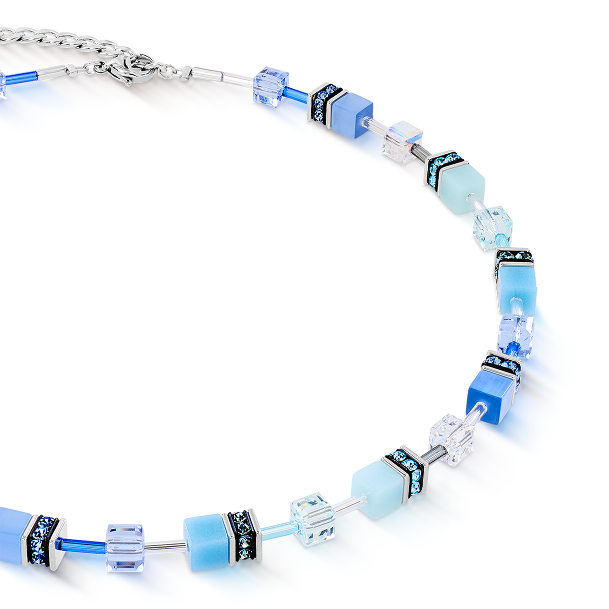 GeoCUBE® Iconic necklace aqua-blue