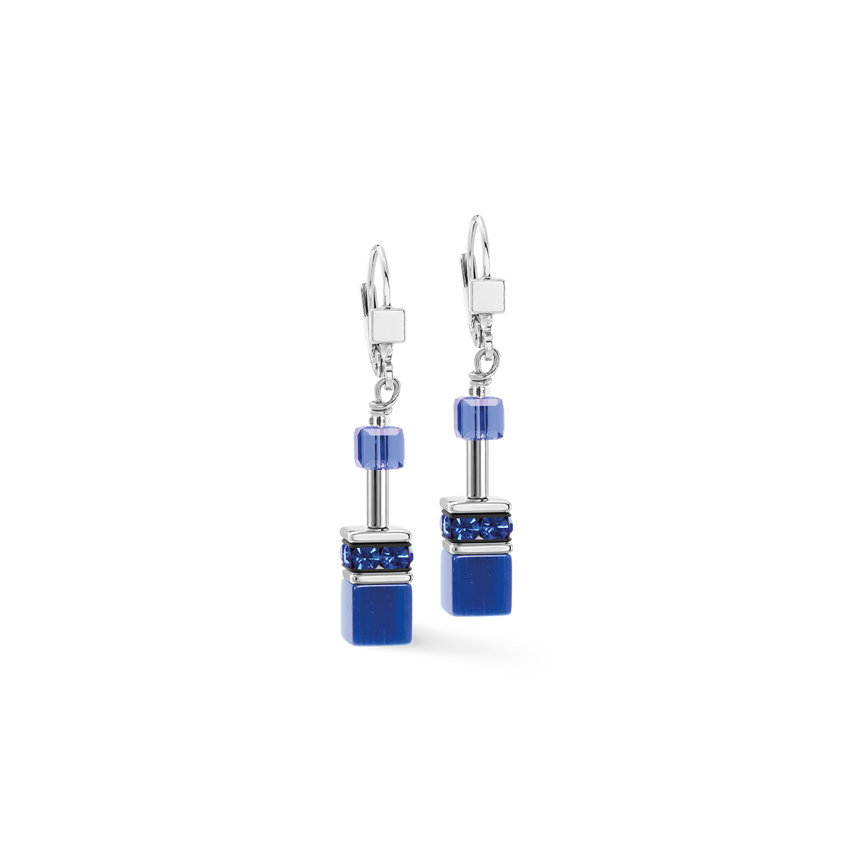 GeoCUBE® Iconic Drop Earrings Azure Spirit Silver