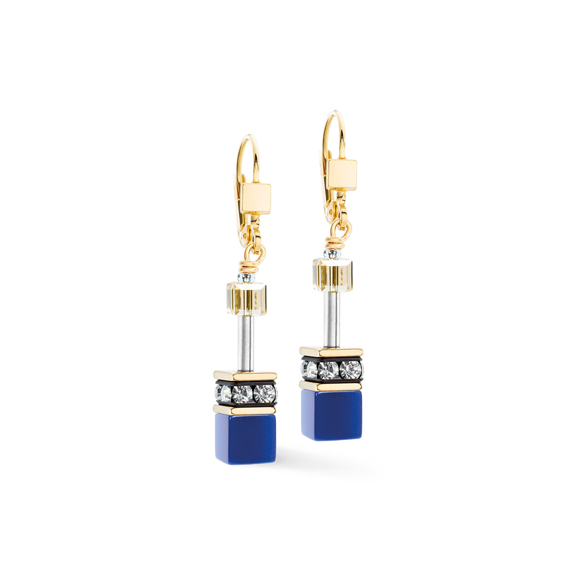 GeoCUBE® Iconic Drop Earrings Azure Glow Gold