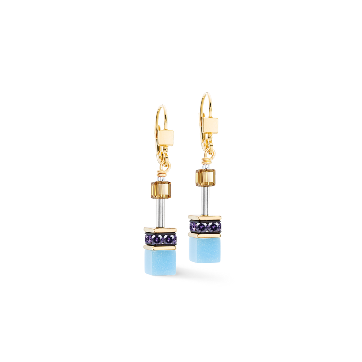 GeoCUBE® Iconic Drop Earrings Multicolor Joy Gold