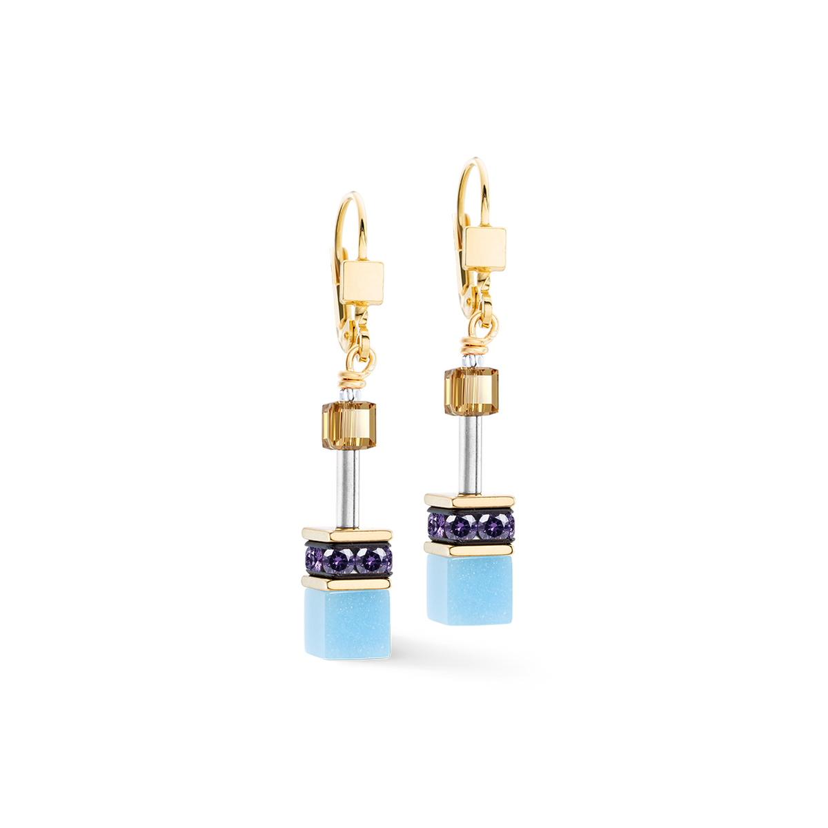 GeoCUBE® Iconic Drop Earrings Multicolor Joy Gold