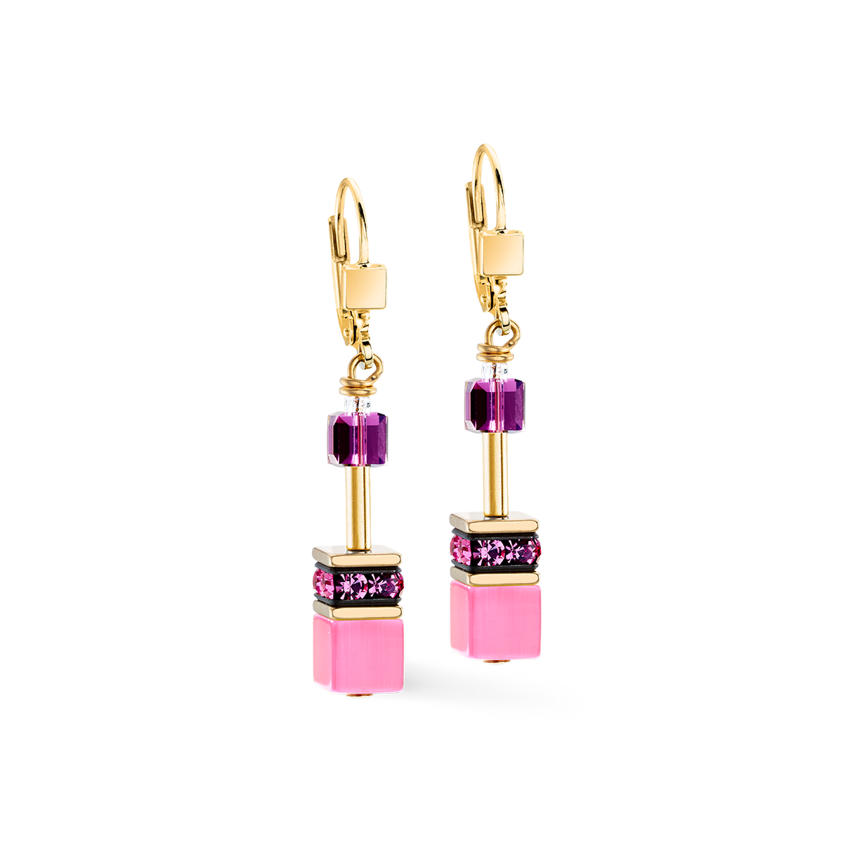 GeoCUBE® Iconic earrings pink-lilac