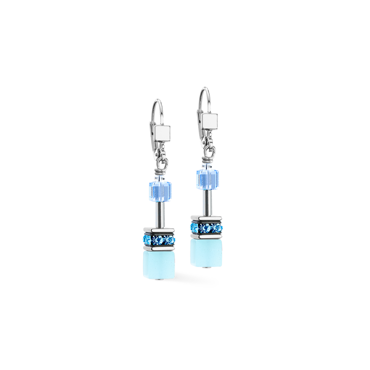 GeoCUBE® Iconic earrings aqua-blue