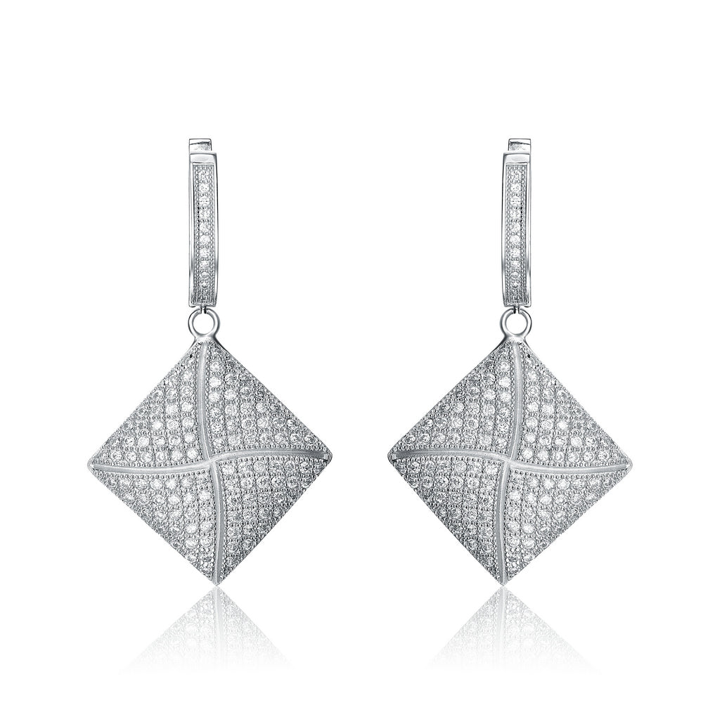 Sterling Silver Cubic Zirconia Dangle Earrings