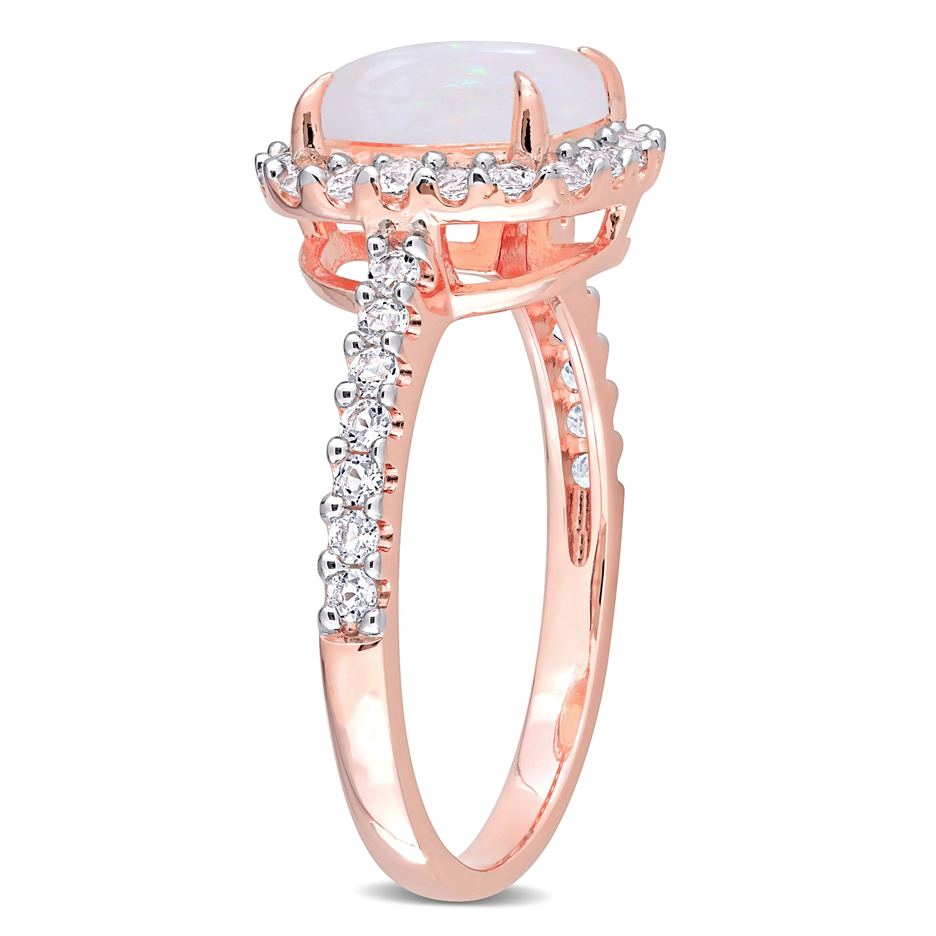 2 3/8 CT TGW Opal White Topaz Fashion Ring 10K Rose Gold