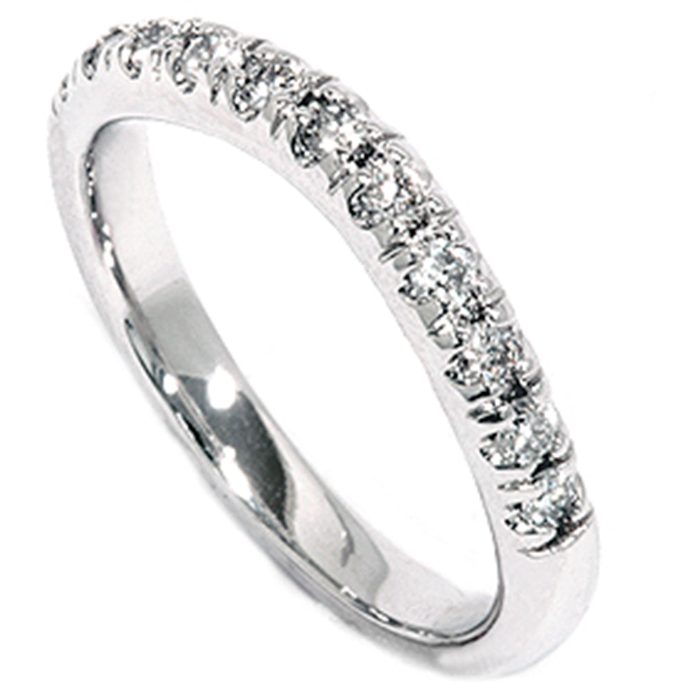 White Gold 1/4ct Diamond Curved Wedding 14K New Ring
