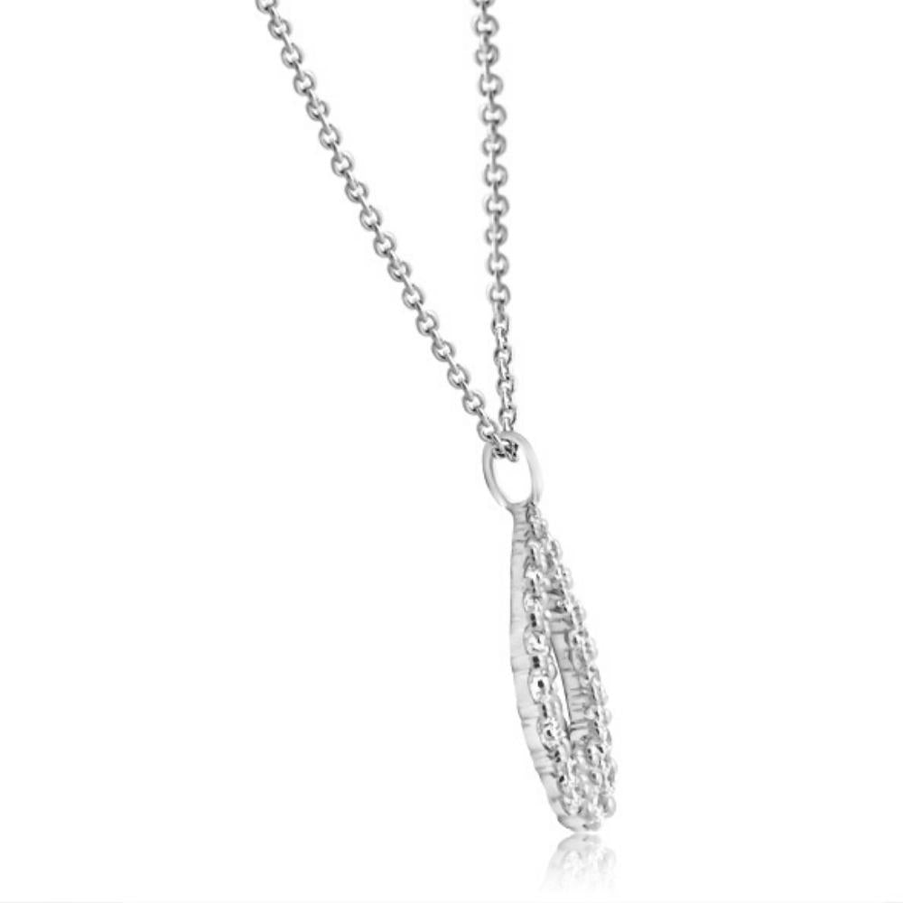 1/2 CT Pear Shaped Lab Grown Diamond Pendant 10k White or Yellow Gold Necklace