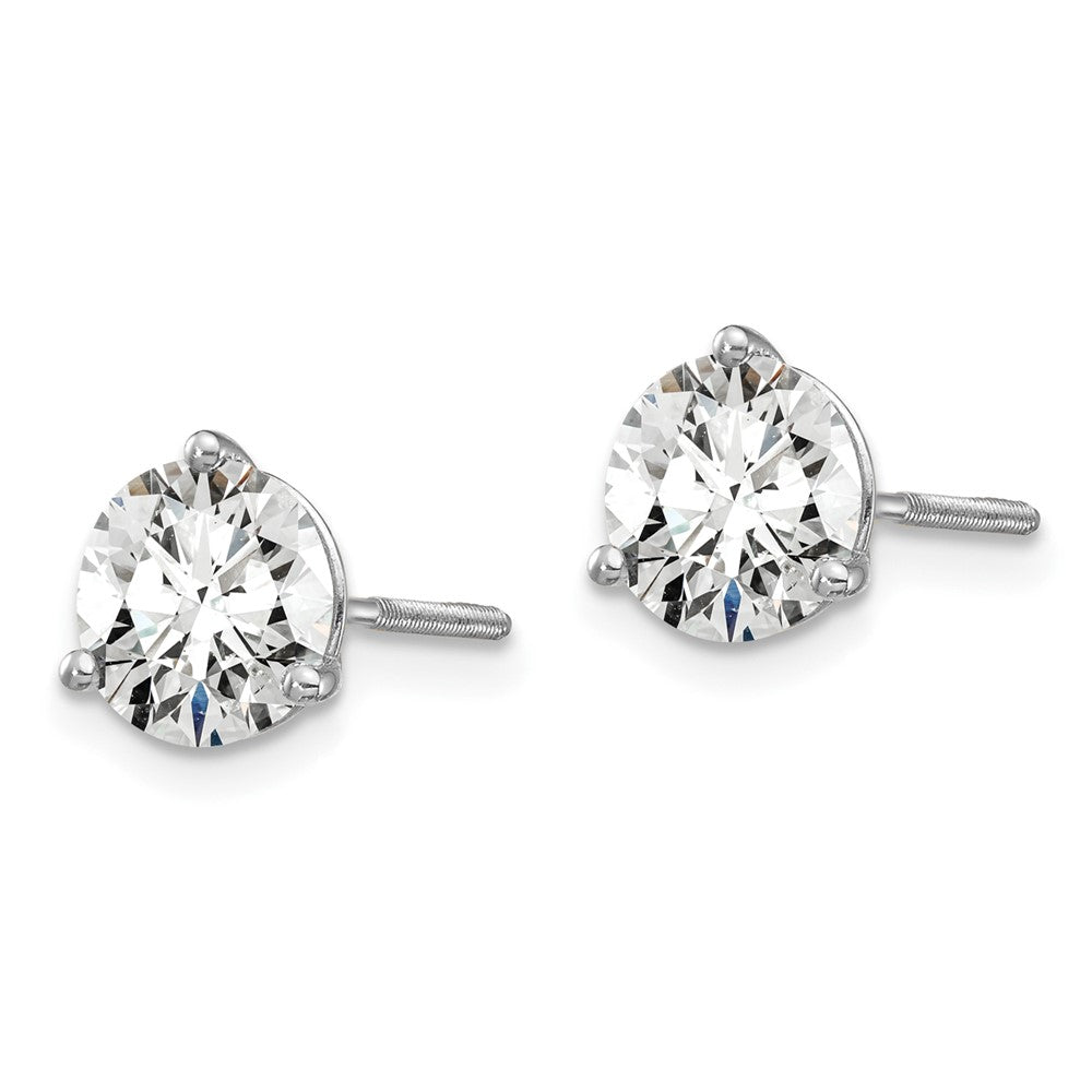 14k White Gold 1 1/2 CTW Lab Grown Diamond Screwback Stud Earrings