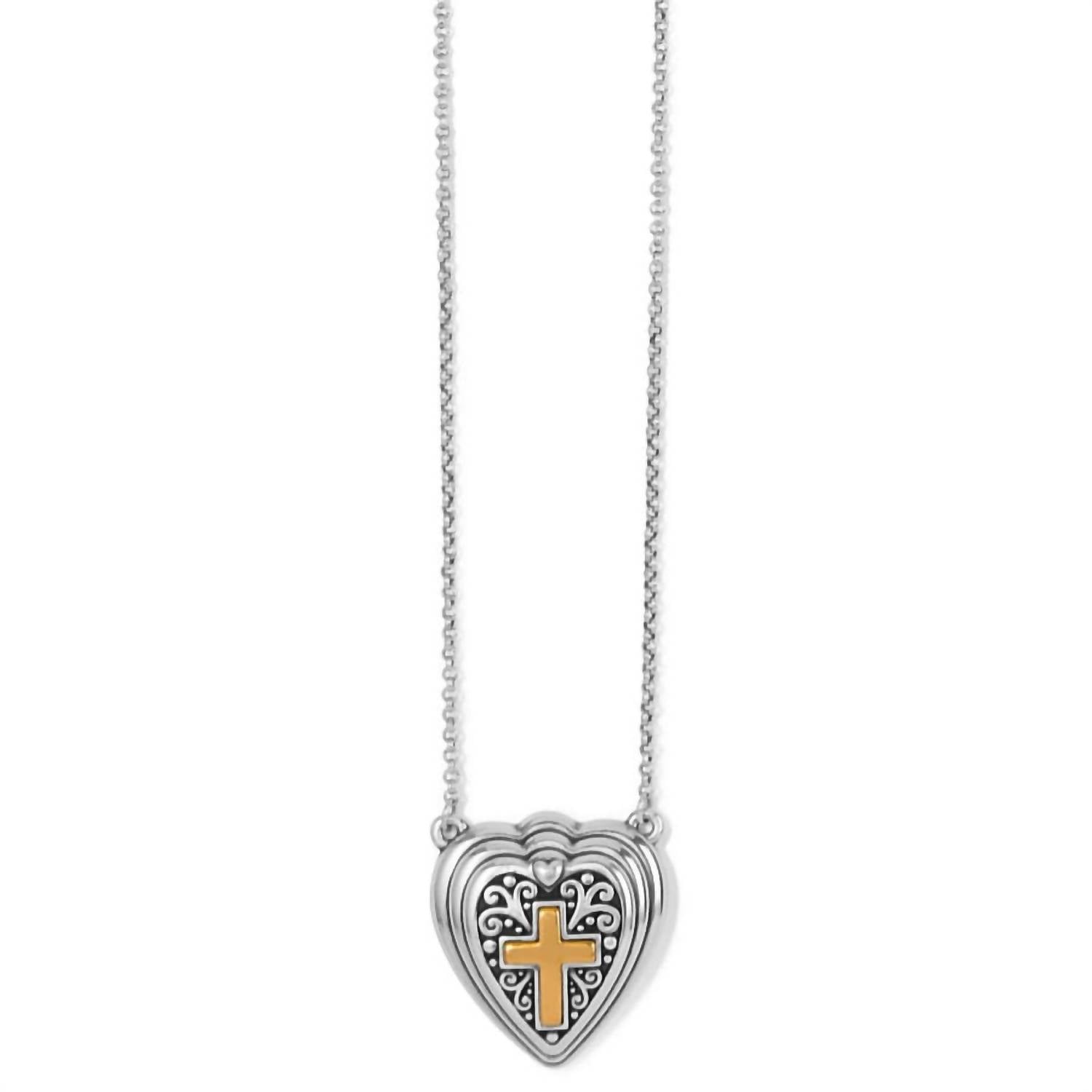 Women's Cross Roads Heart Necklace In Silver