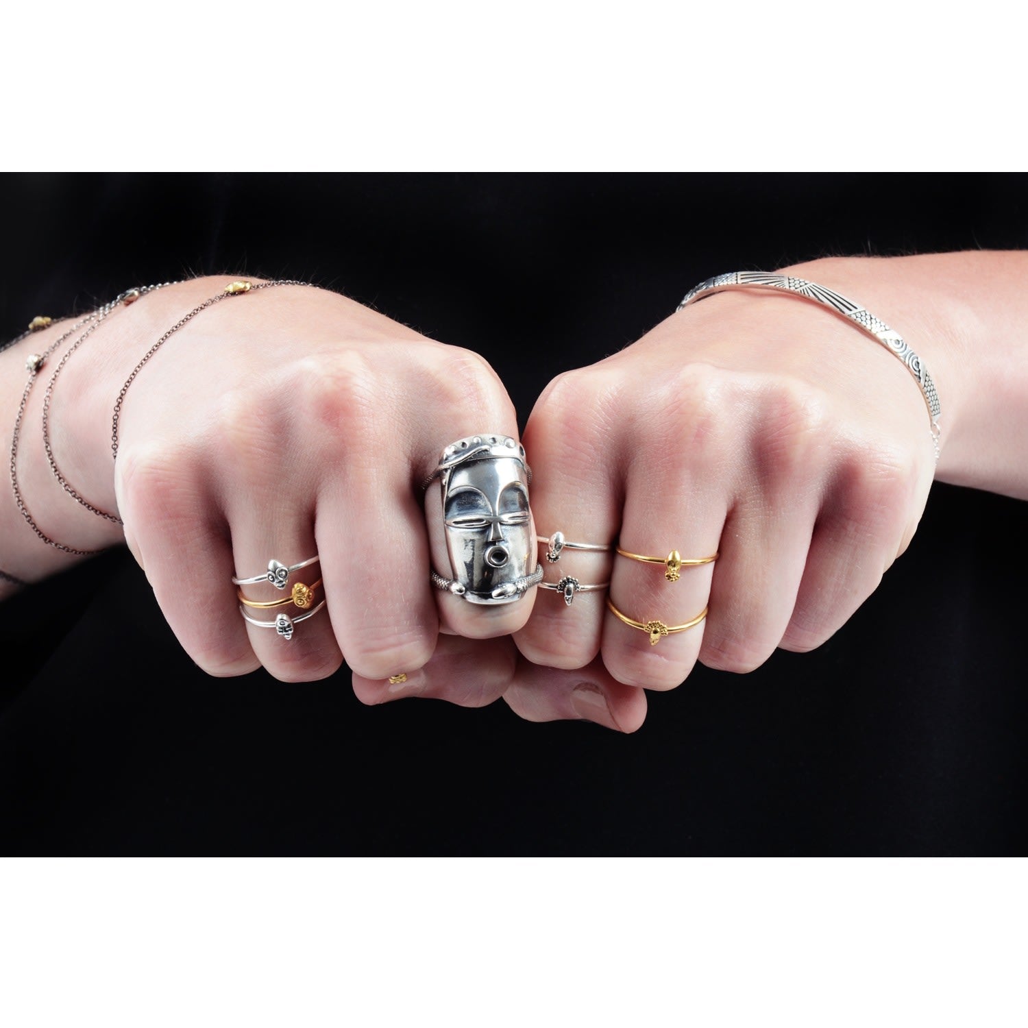 Tiny Voodoo Ghede Ring Silver