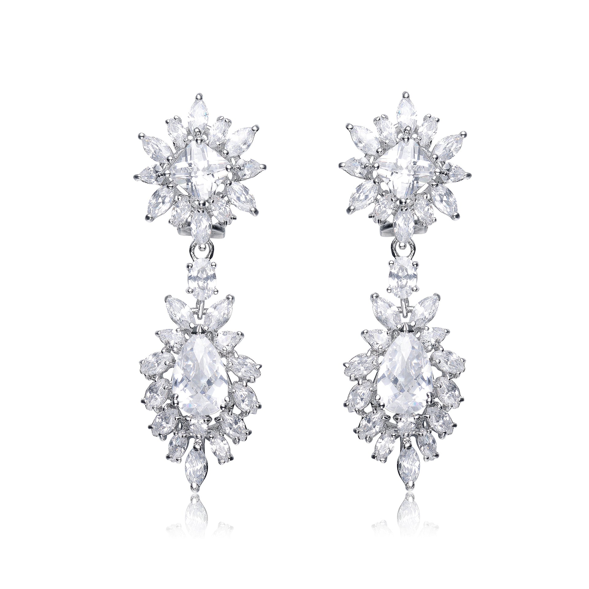 C.z. Sterling Silver Cubic Zirconia Dangling Earrings