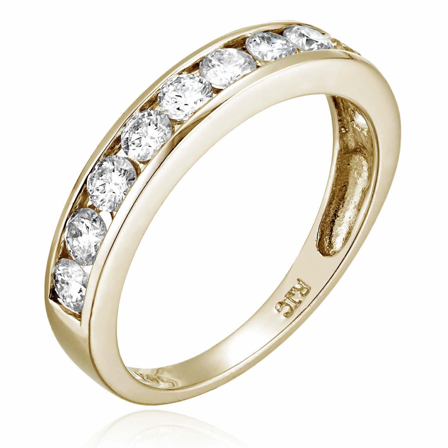 1 Cttw Wedding Band For Women 14K Gold Classic Diamond Wedding Band In Channel Set